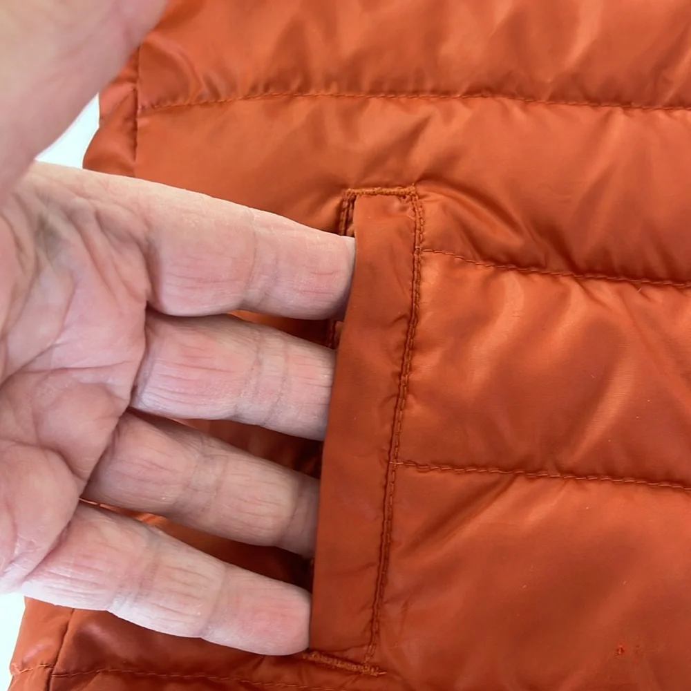 Columbia Down Youth Airspace Jacket in Dark Orange Front Pockets Size XS 6/7